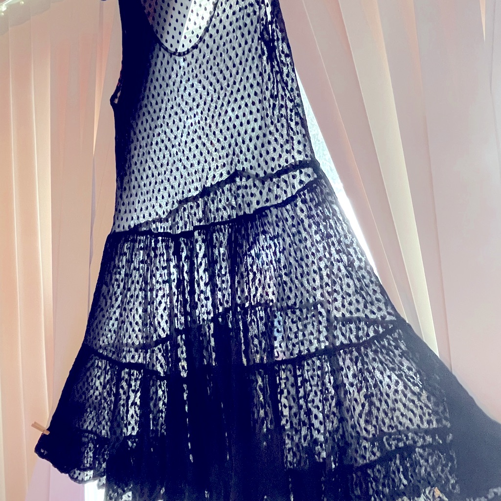 Swiss Lace Tiers Flared Boutique Vtg Dress 00ak Plus Bella Notte Due Design Htf